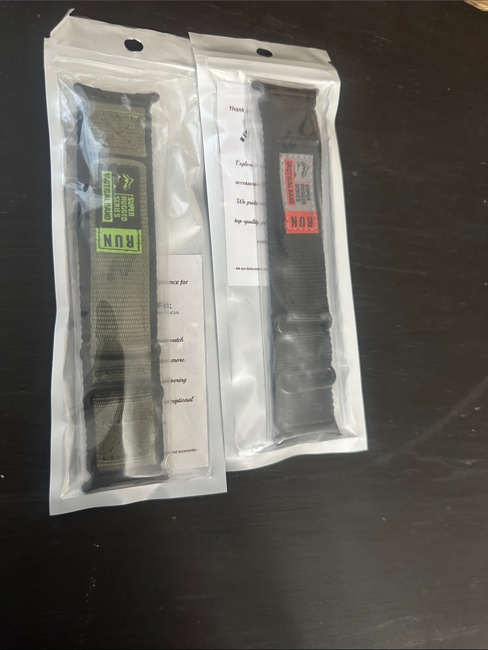 Tactical Nylon Watch Strap — Black and Olive set of 2 by Premifit NWT